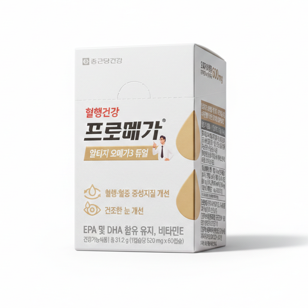 [오늘출발] 종근당건강 혈행건강 프로메가 알티지 오메가3 듀얼 60캡슐 1박스