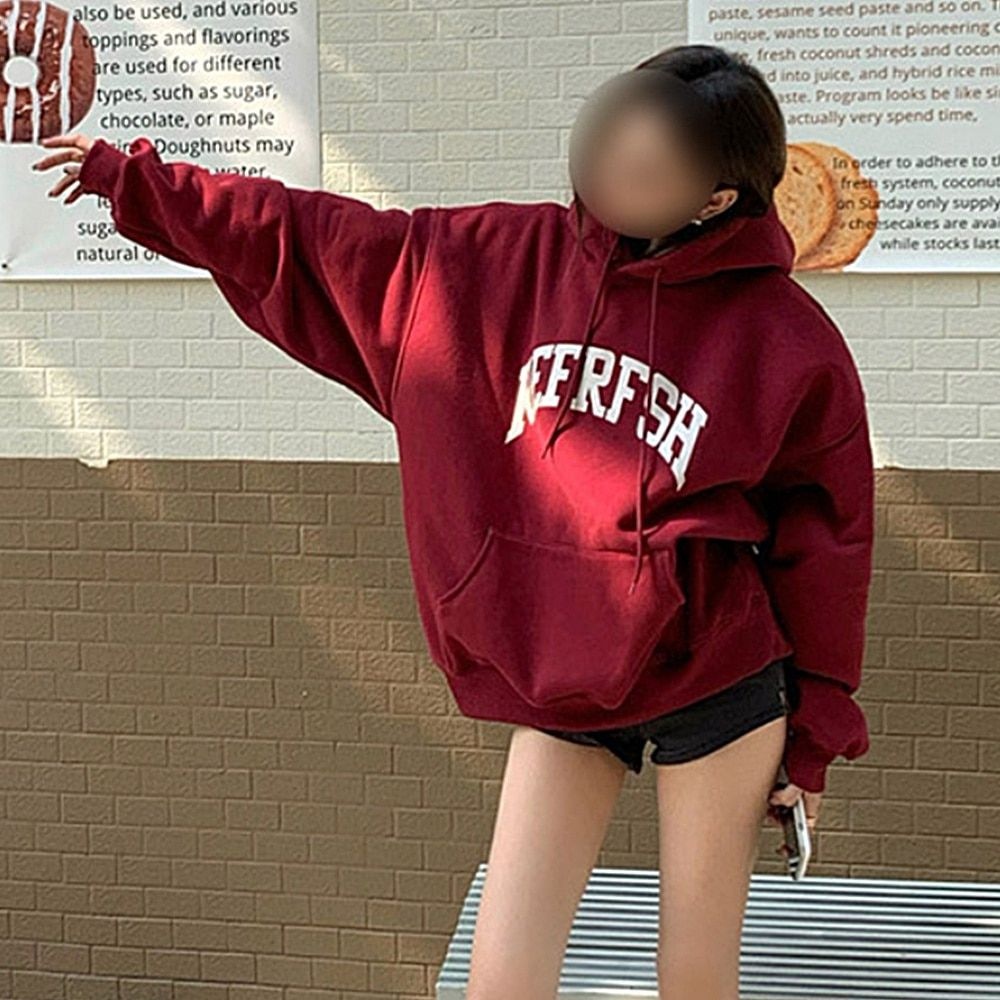 여성 기모 루즈핏 후드티 3칼라 가을 겨울 캐주얼 긴팔 스웨터 스트릿패션 캠퍼스룩 티셔츠