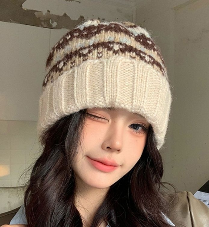 노르딕 니트 비니 3칼라 방한 군밤모자 겨울 캠핑 여행 뜨개 귀달이 꽈배기 귀덮개 모자