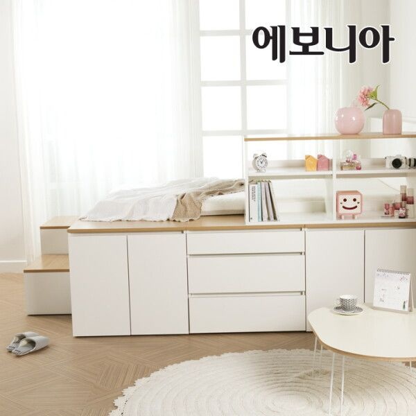 에보니아 [에보니아] 착불_ 데니스 슈퍼싱글 수납평상형침대 DNSSET10-1 매트제외