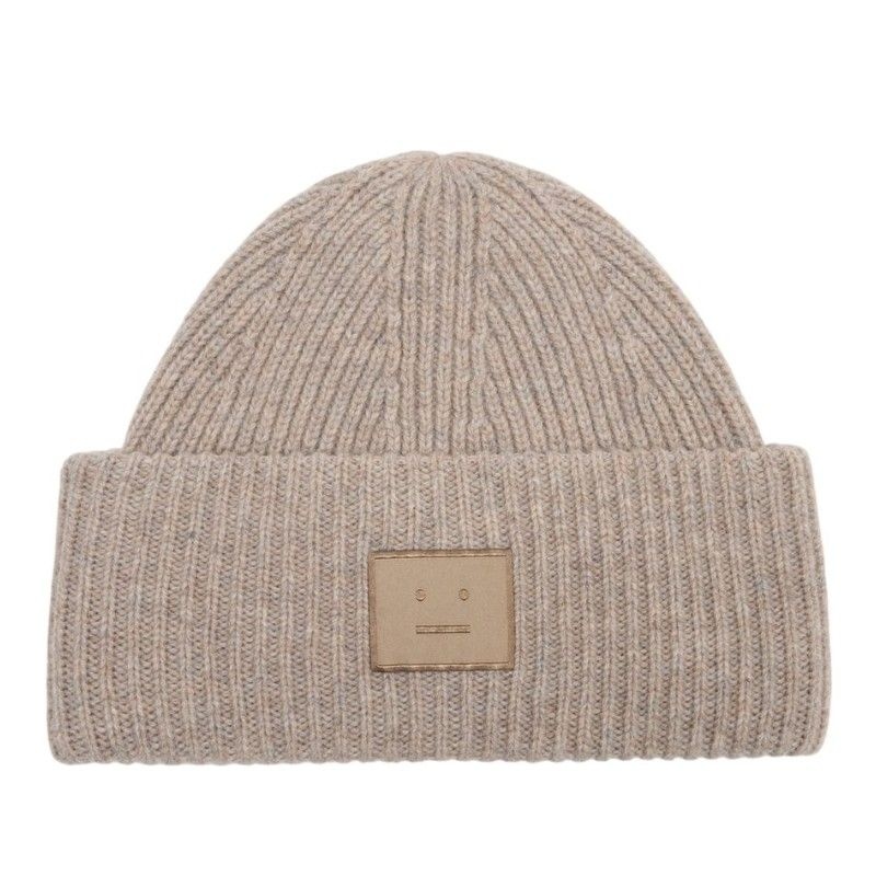 아크네 스튜디오 아크네스튜디오 페이스 로고 울 비니 C40453 DRN GREIGE MELANGE