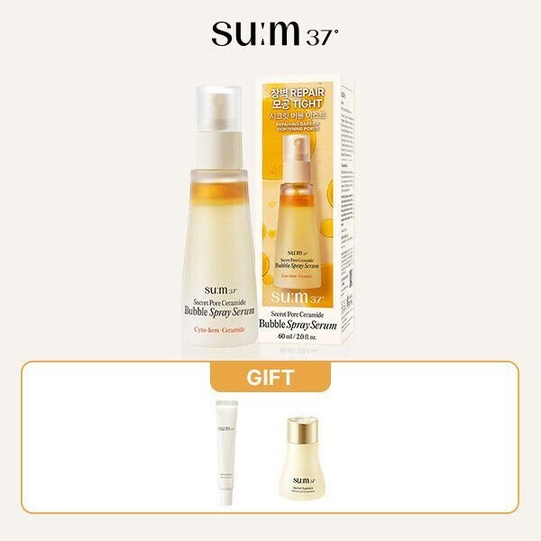 피부관리 숨37 시크릿 포어 세라마이드 버블 오일 미스트 60ml 케어 탄력 보습 수분 영양