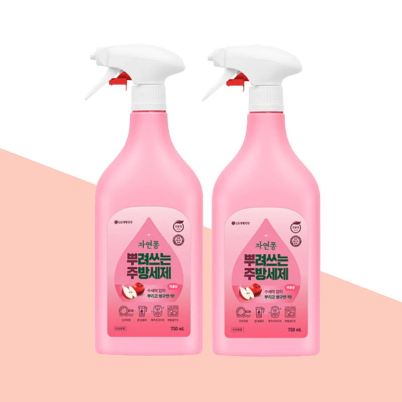 자연퐁 뿌려쓰는 주방세제 750ml 2개 애플향 스프레이형