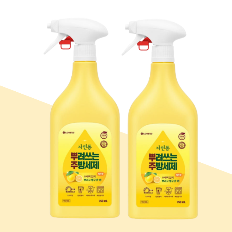 자연퐁 뿌려쓰는 주방세제 750ml 2개 레몬향 스프레이형