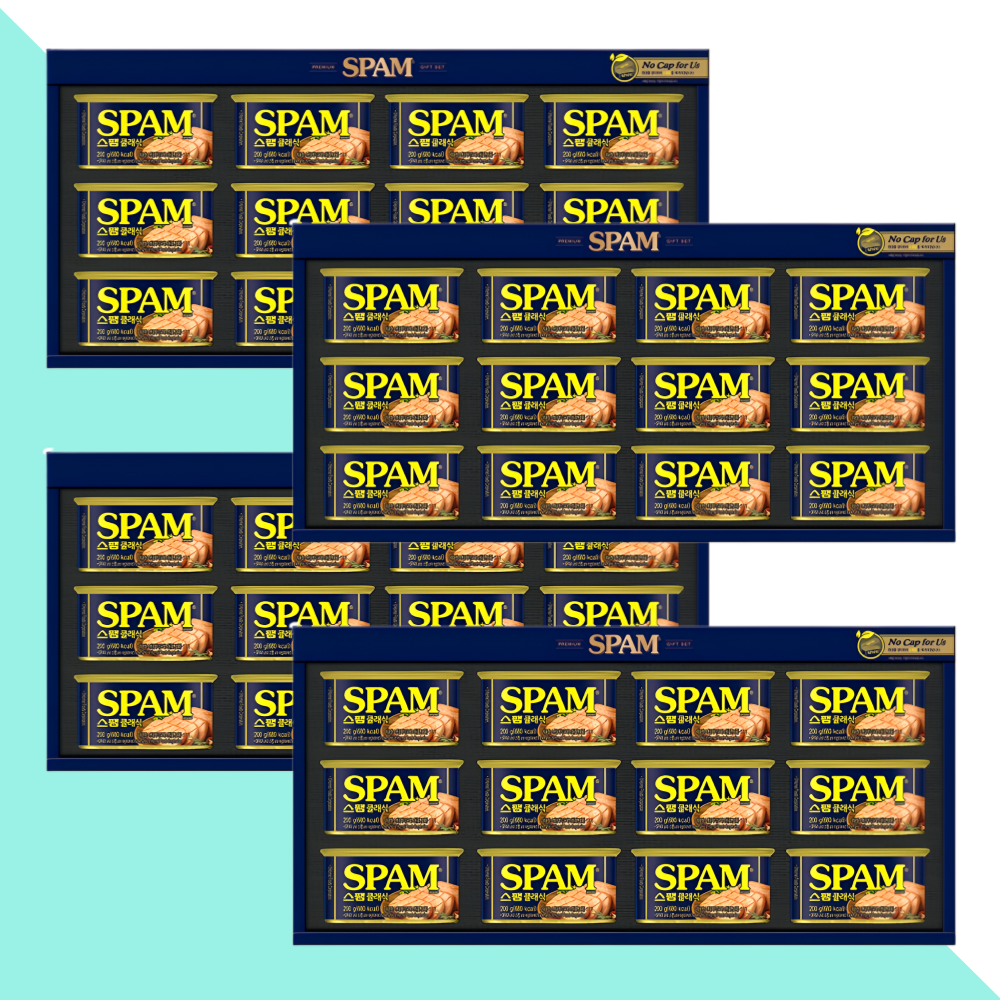 CJ제일제당 스팸 클래식 6호 선물세트 쇼핑백동봉 12캔X4세트