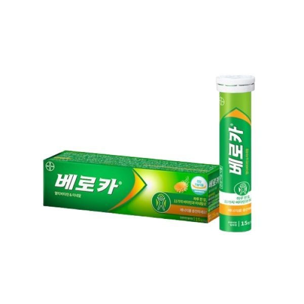 (정품) 베로카 멀티비타민 발포 종합 비타민 제로 슈가, 카페인 15정, 1개