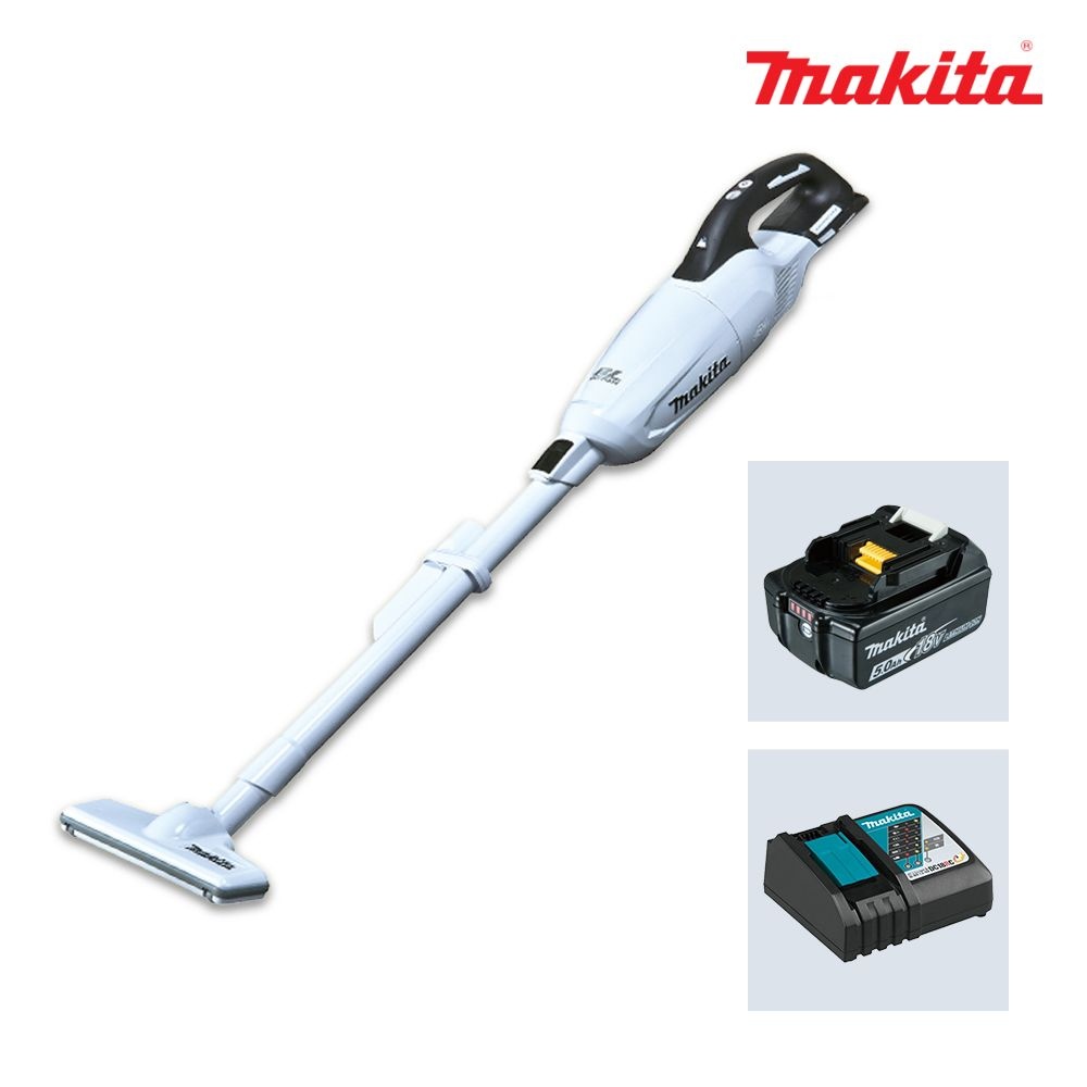 마끼다 마끼다 DCL281RTE 18V 5.0Ah 1팩 충전청소기 스틱형 원터치스위치 BL 8.2Kpa 750ml 화이트