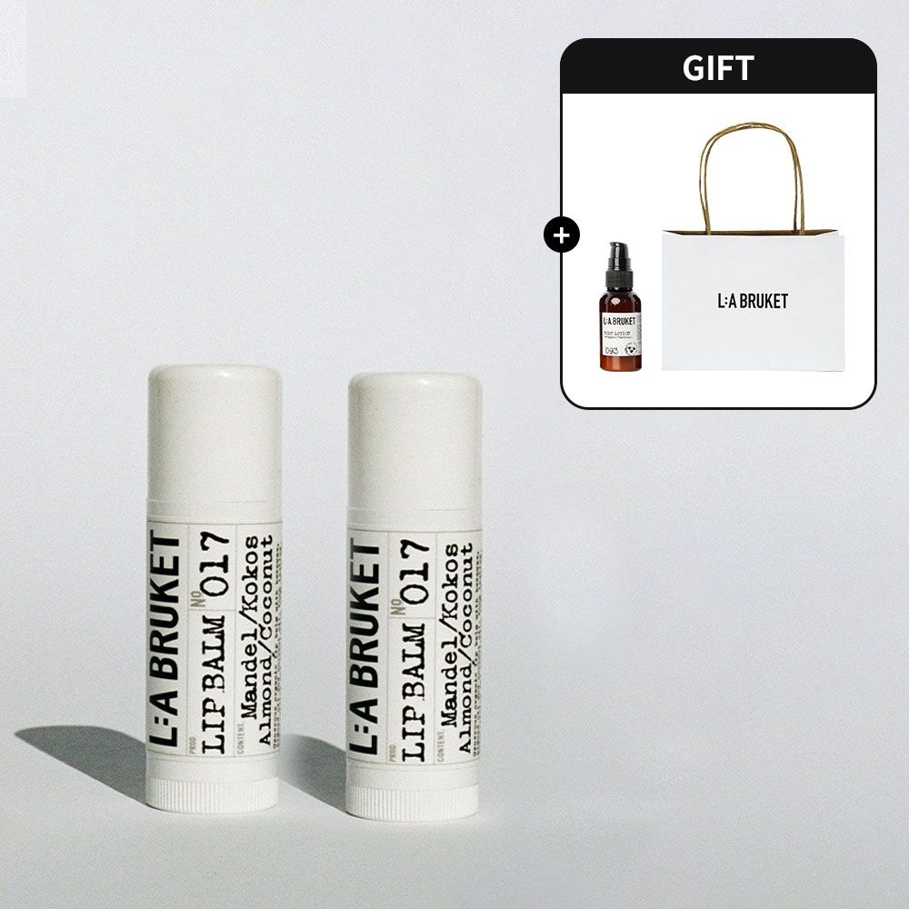 [오늘도착] [롯데백화점] 라부르켓 립 밤 아몬드/코코넛 듀오 세트 + 디럭스 샘플 + 쇼핑백