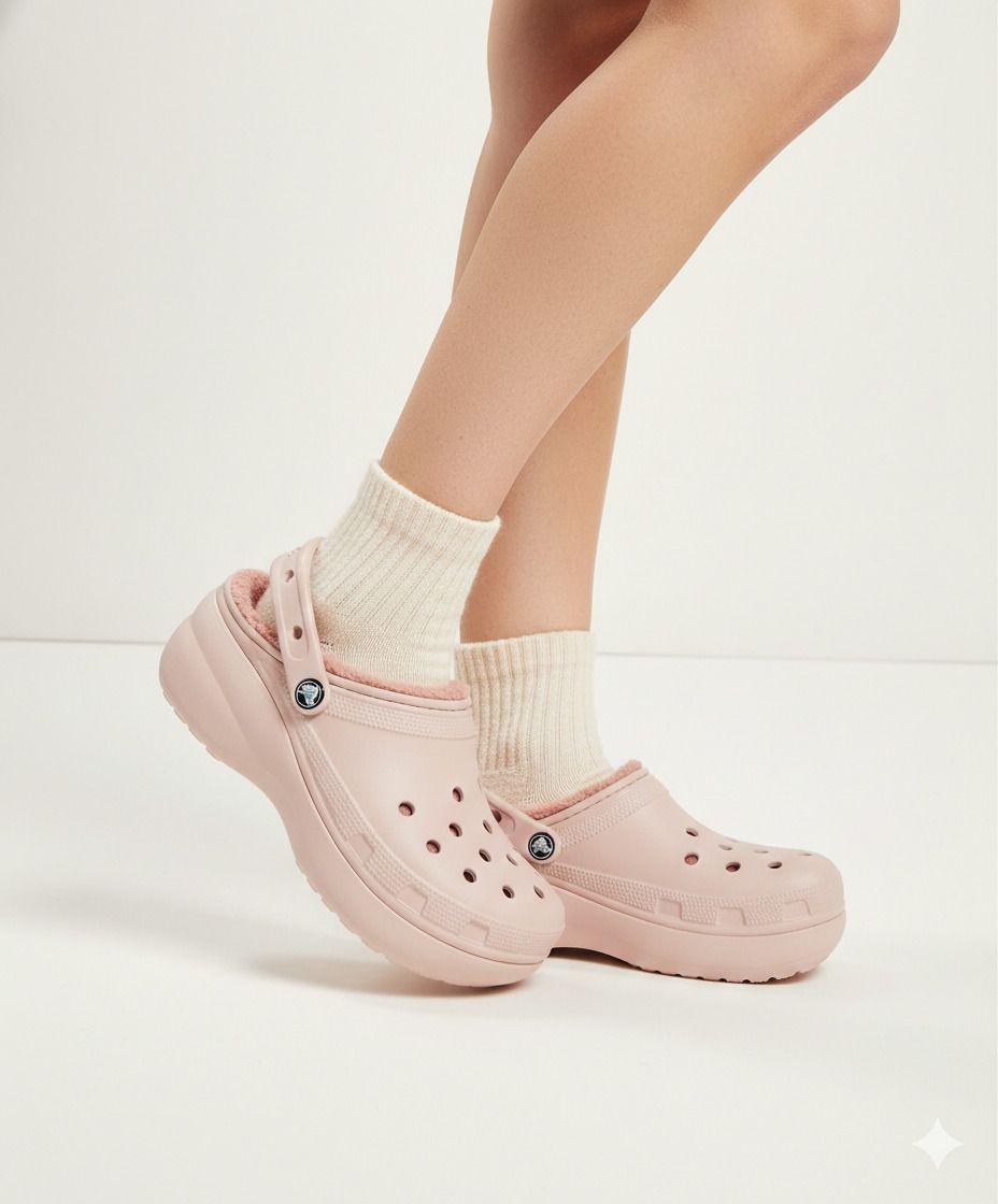 크록스 클래식 플랫폼 라인드 클로그 우먼 - 핑크 클레이 / 207938-6TY L7K3