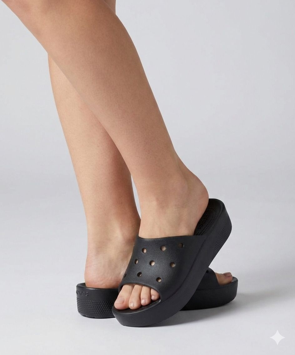 크록스 여성 클래식 플랫폼 슬라이드 BK (24SWSD208180) L7K3