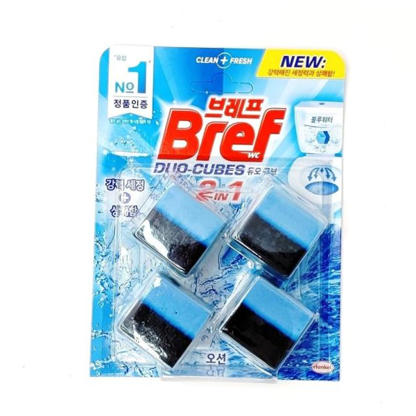 화장실세정제 브레프 듀오큐브오션 4입 화장실 세제 변기세정제