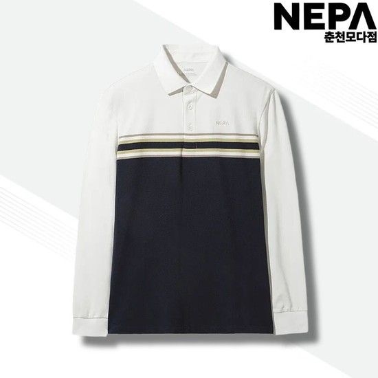 상품상세참조 남성 기능성 기 카라티 긴팔 티셔츠 스트라이프 패턴 브러쉬 폴로 티셔츠 7L75213 M04