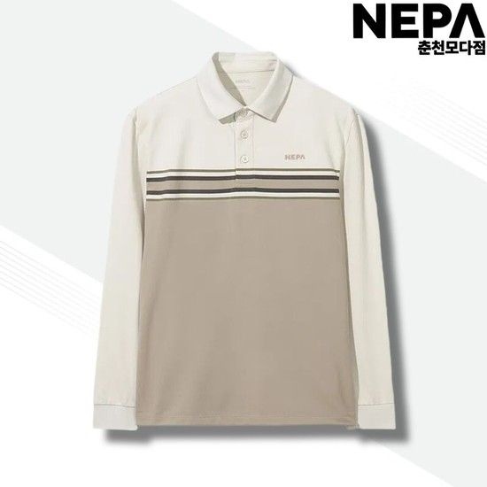 상품상세참조 남성 기능성 기 카라티 긴팔 티셔츠 스트라이프 패턴 브러쉬 폴로 티셔츠 7L75213 D18