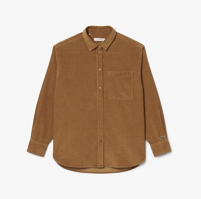 [국내 백화점] 라코스테 여성 25FW 코듀로이 로고 자수 셔츠 CF5336-55N-DPC CF5336-55N-DPC-EJS [인기상품