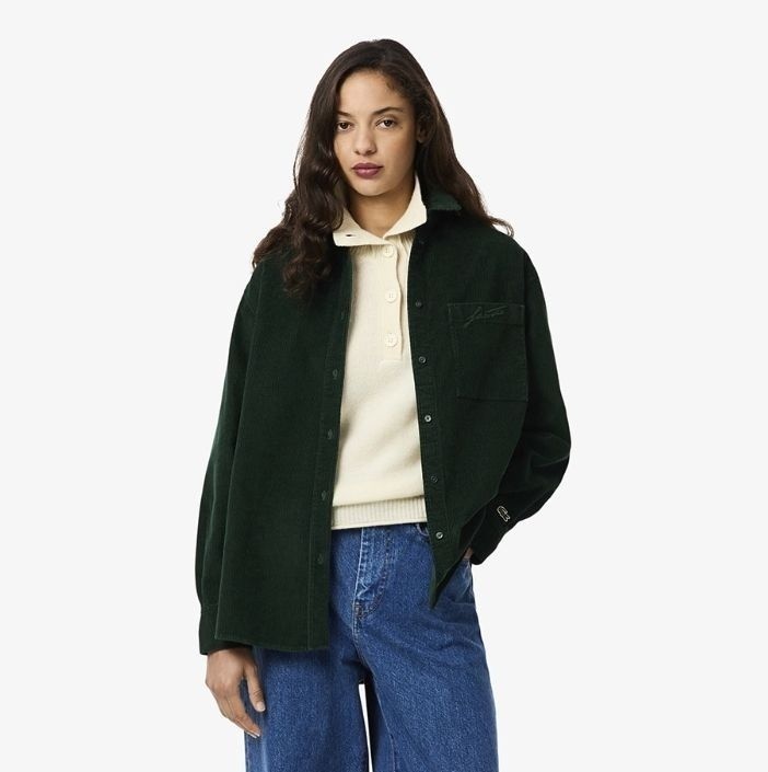 [국내 백화점] 라코스테 여성 25FW 코듀로이 로고 자수 셔츠 CF5336-55N-YZP CF5336-55N-YZP-EJS [인기상품