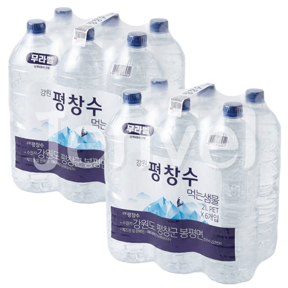 강원 평창수 무라벨 2L 12개 생수전문 직배송 2리터 먹는샘물 (2L x 12병)