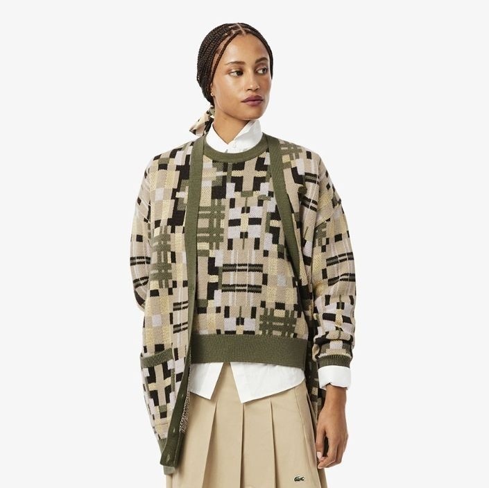 [국내백화점 출고] 라코스테 여성 25FW 자카드 그래픽 롱 가디건 AF6121-55N-AAI AF6121-55N-AAI-EJS [인기