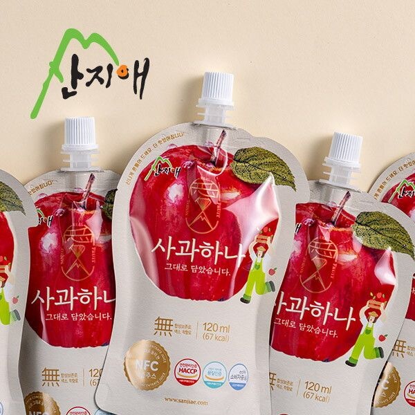 산지애 [산지애] [빠른배송]  사과원액주스 120ml*60팩 NFC 착즙 사과즙