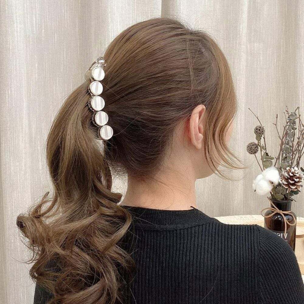 (현대Hmall) 집게핀 포니테일 예쁜머리핀 헤어스타일 원형자개