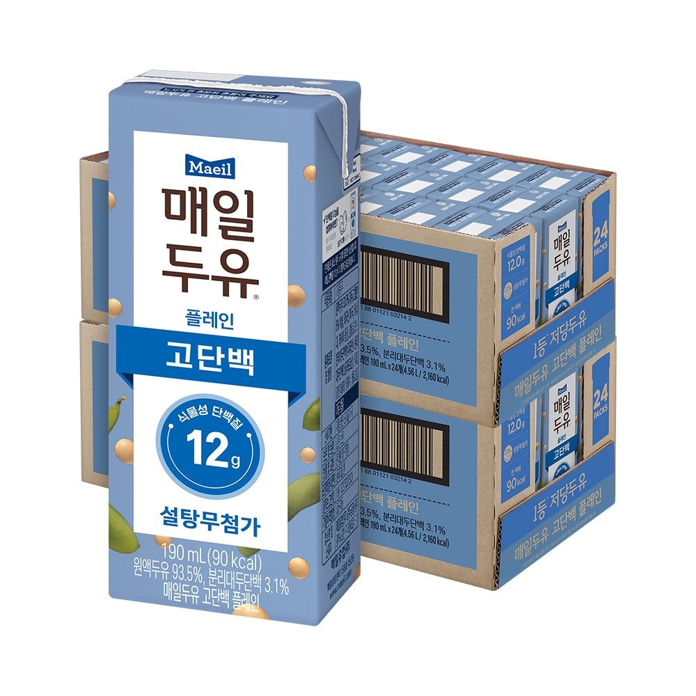 매일두유 고단백 190ml 48팩/식물성단백질/데일리두유/무료배송
