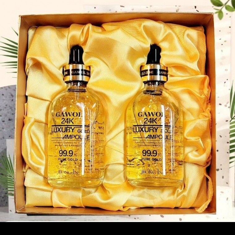 주노화장품 도매꾹 특선  순금 99.9 % 24K 럭셔리 골드앰플 100ml X 2개입  미백 주름개선 기능성인증제품
