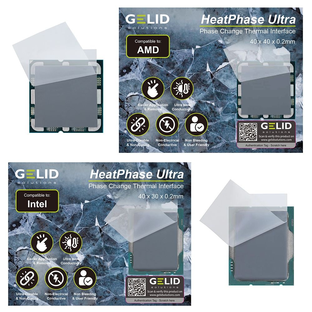 GELID HeatPhase Ultra 상변화 고성능 유지력 써멀패드 겔리드 서멀 방열