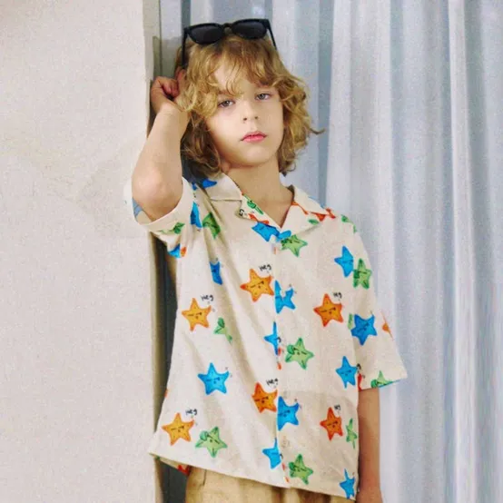 미니도우 키즈 스타피쉬 셔츠 하프슬리브