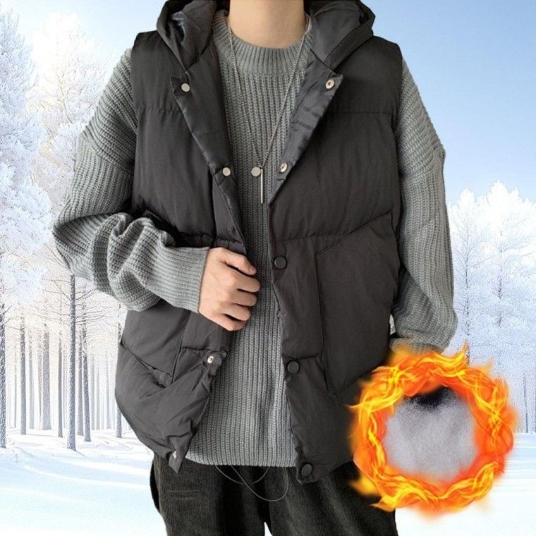 공용 후드 패딩조끼 겨울조끼 낚시 등산 베스트