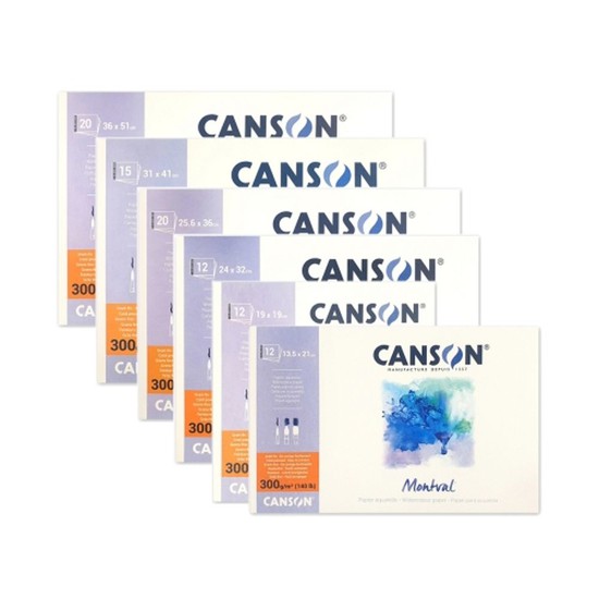 캔손 몽발 수채패드 300G 1면제본/19x19 (1개) 자재