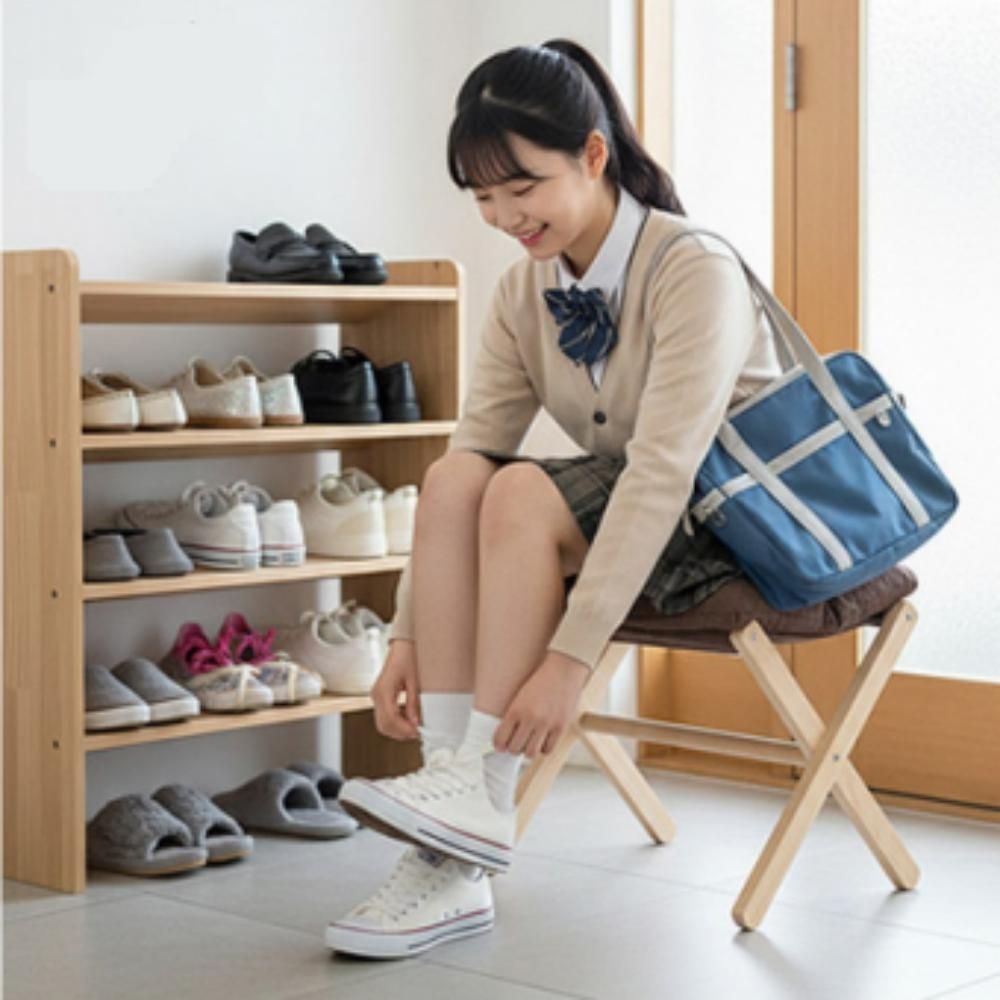 말랑이협력사 2026 신발장 의자 휴대용 접이식 간편 틈새 수납 현관문 유치원 슈벤치 스툴 보조의자