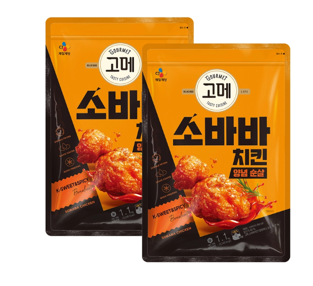 [온누리7%혜택]무료배송 고메소바바양념순살1.1kg x 2