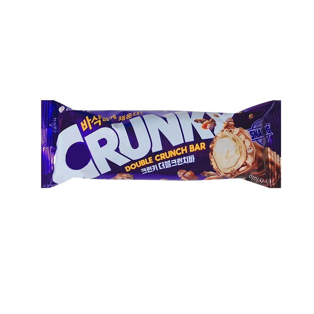 롯데 롯데리아 과자사탕초콜릿간식/XGR_롯데 크런키 더블크런치바 36g/사무실,회사,탕비실,모임,어린이집,학원,교회,과자파티
