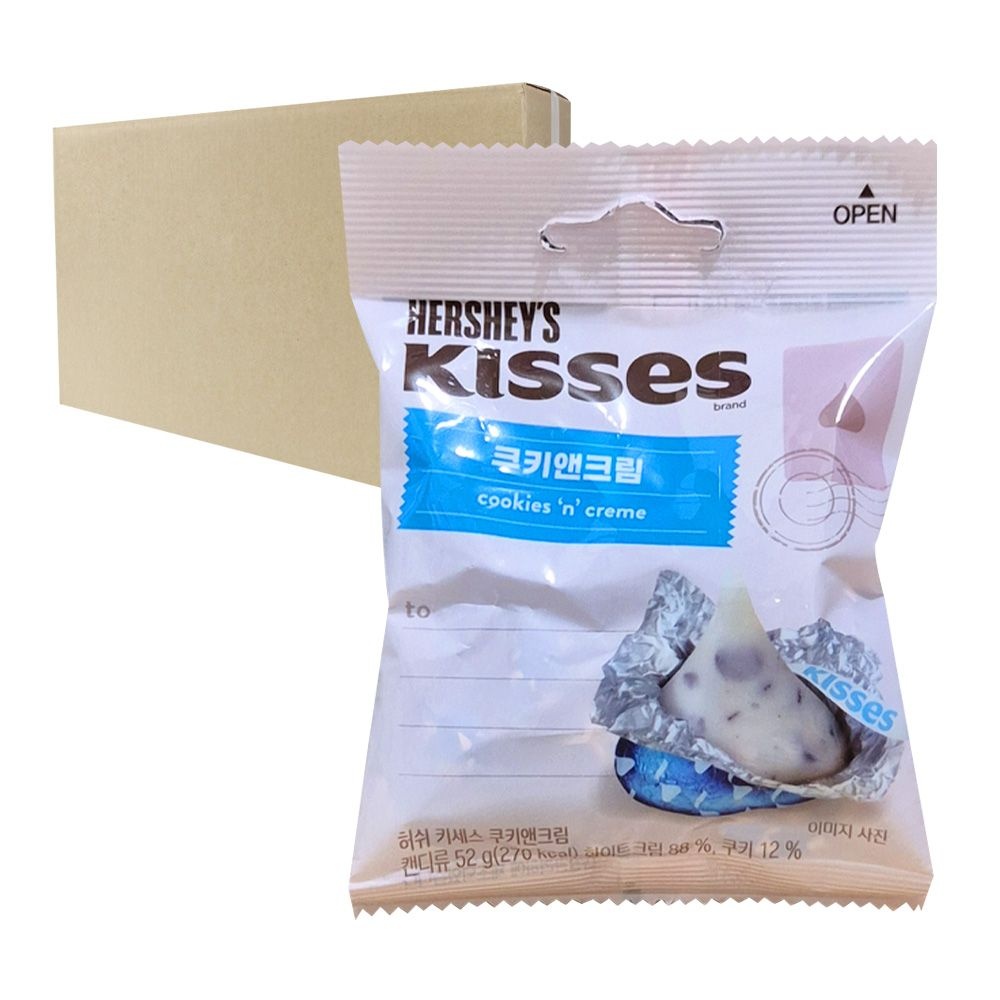 롯데 롯데리아 과자사탕초콜릿간식/ZFRM_[박스] 롯데 허쉬 키세스 쿠키앤크림 52g 20입/사무실,회사,탕비실,모임,어린이집,학원,교