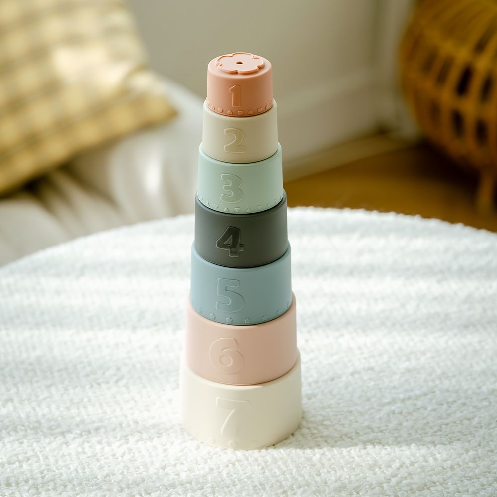 아무브 실리콘 아기 컵쌓기 장난감 스태킹컵