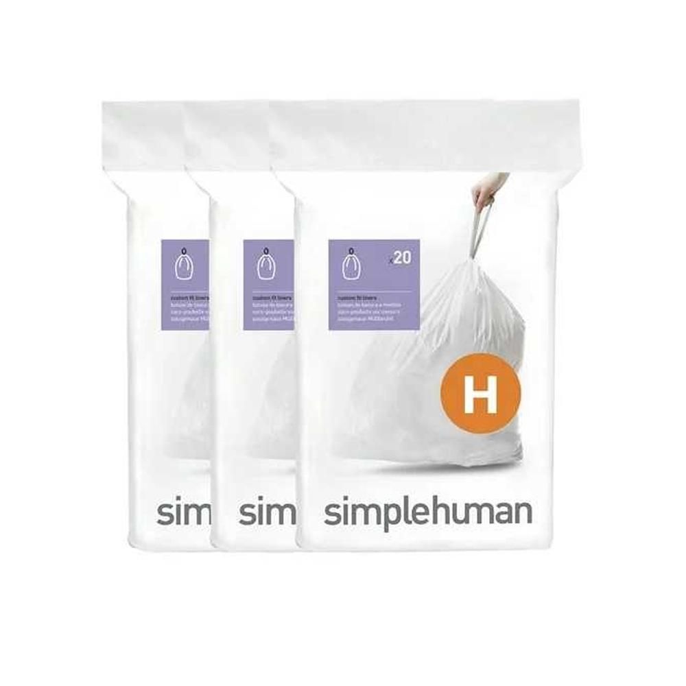 심플휴먼 코드 H 쓰레기봉투 30-35L 20개입 3팩 simplehuman Code H Custom Fit Drawstring Trash Bags
