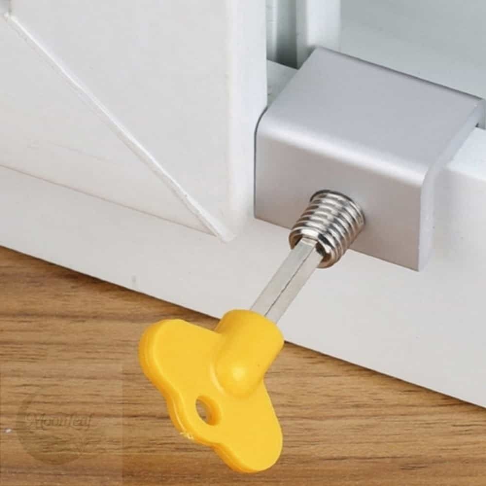 MLSTORE 일자형렌치 창문 잠금장치 5개입 세트 미닫이잠금장치 창문추락방지