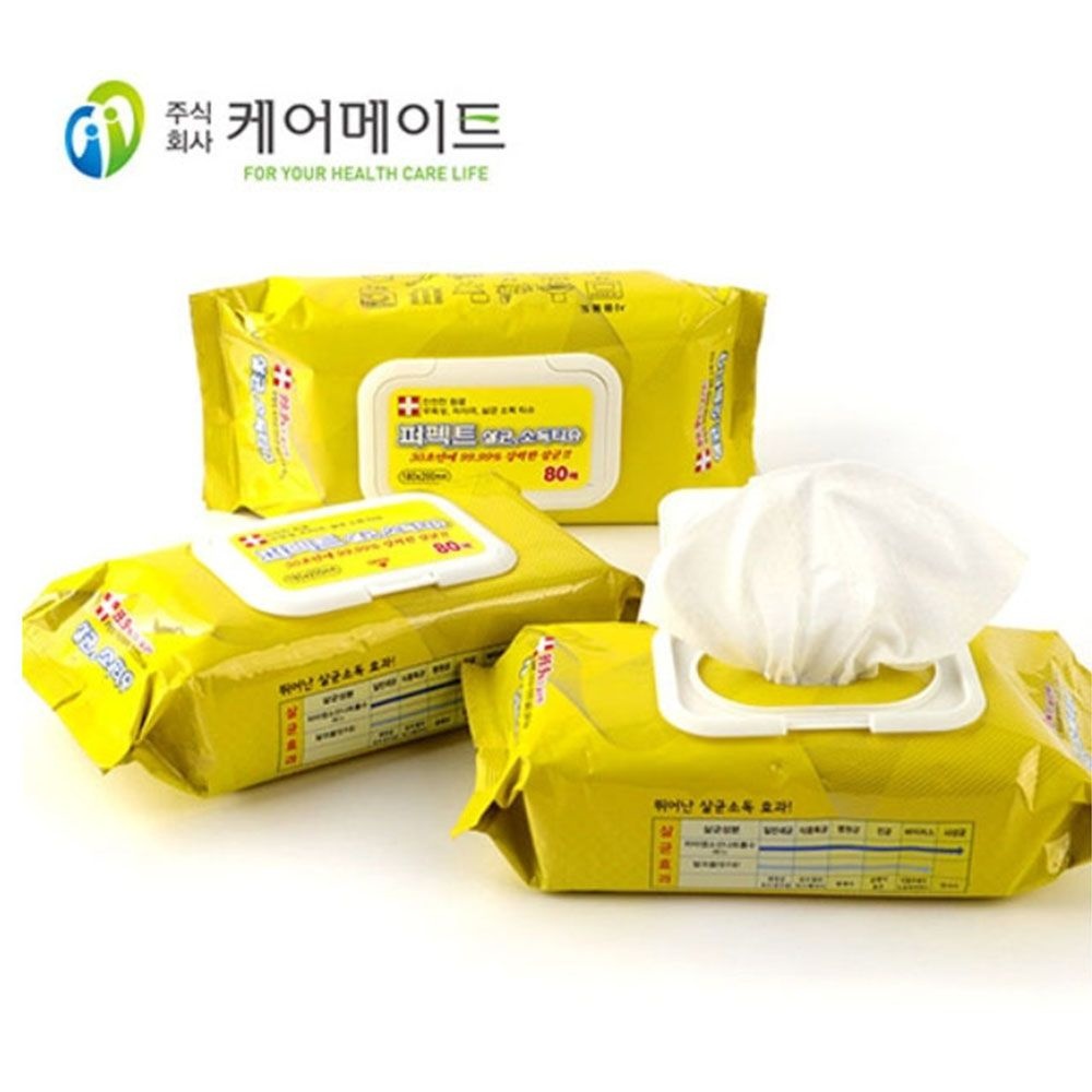 케어메이트 퍼펙트살균소독티슈 80매 간병 및 다용도