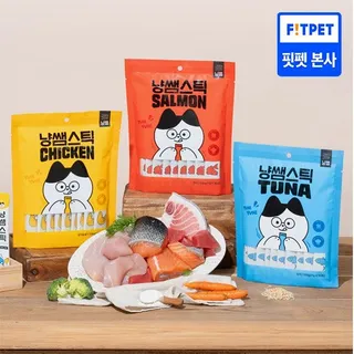 냥쌤 냥쌤스틱 대용량 가성비 30개입 고양이 츄르 스틱 3종 (연어/닭가슴살/참치)