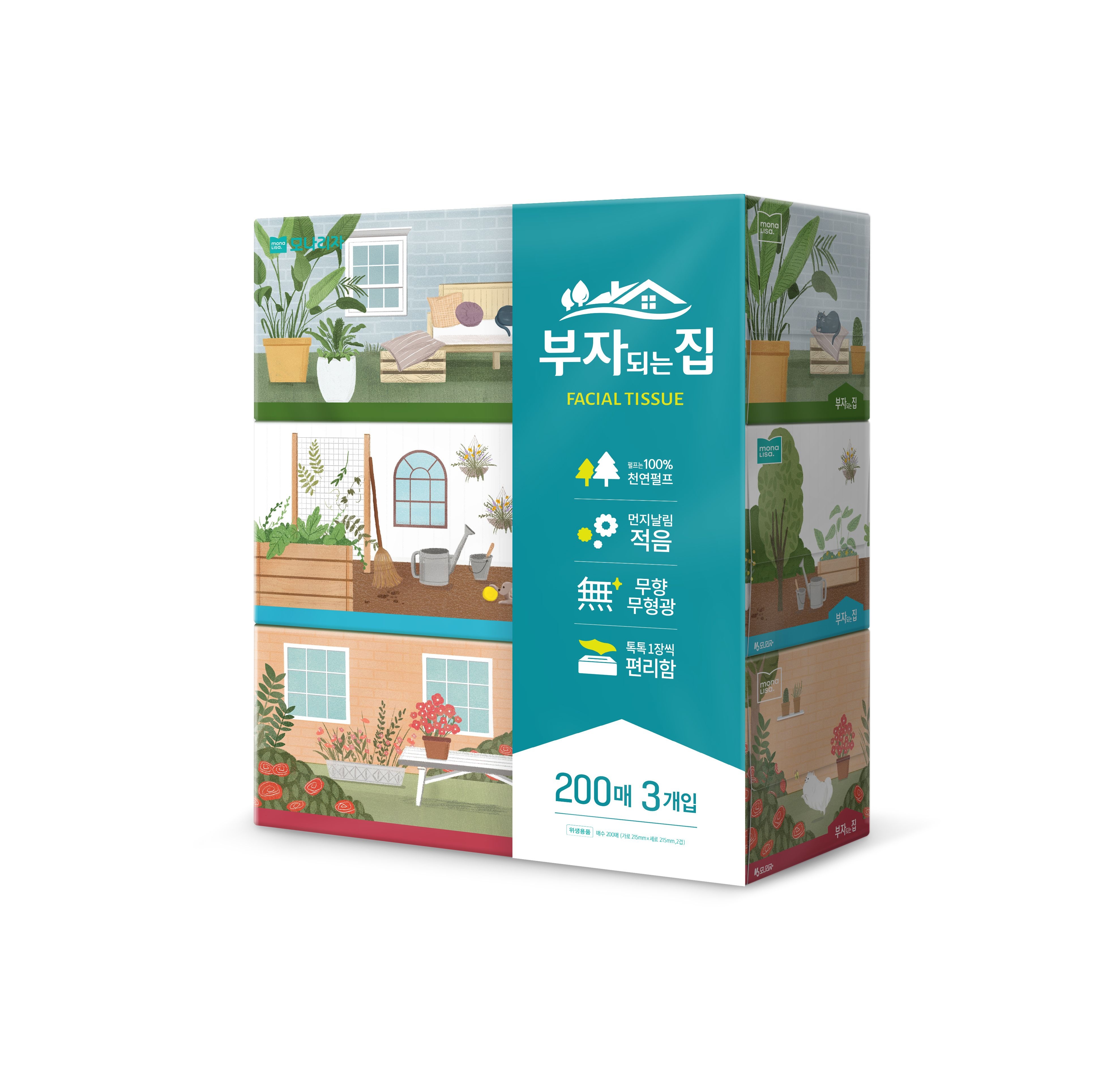 [온누리7%혜택]모니리자 부자되는집 FT 각티슈 200매/250매*6입 2중 택1 (모나리자 부자되는집 FT 200매*6입 (각티슈))