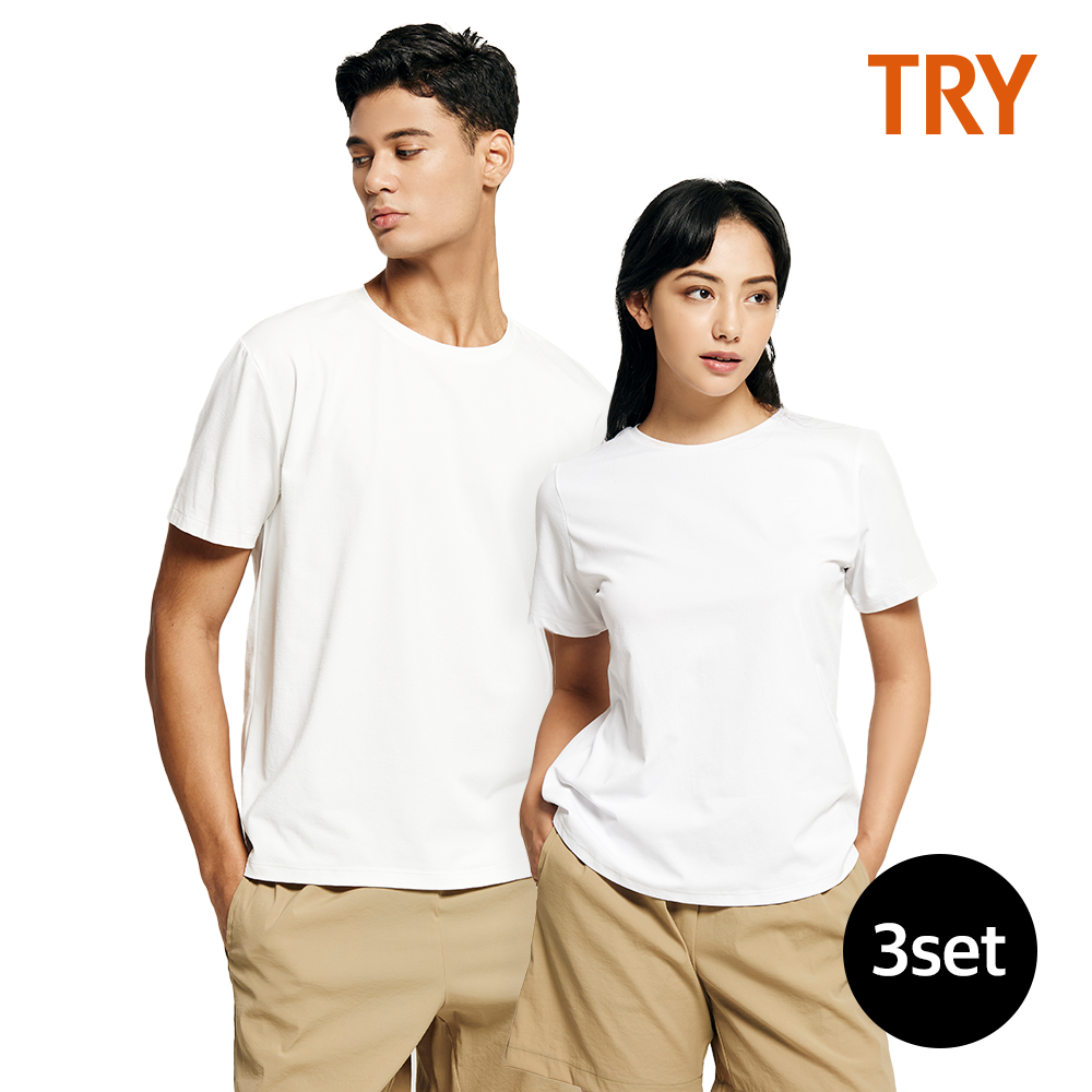트라이 면 100% 반팔티 3장 세트