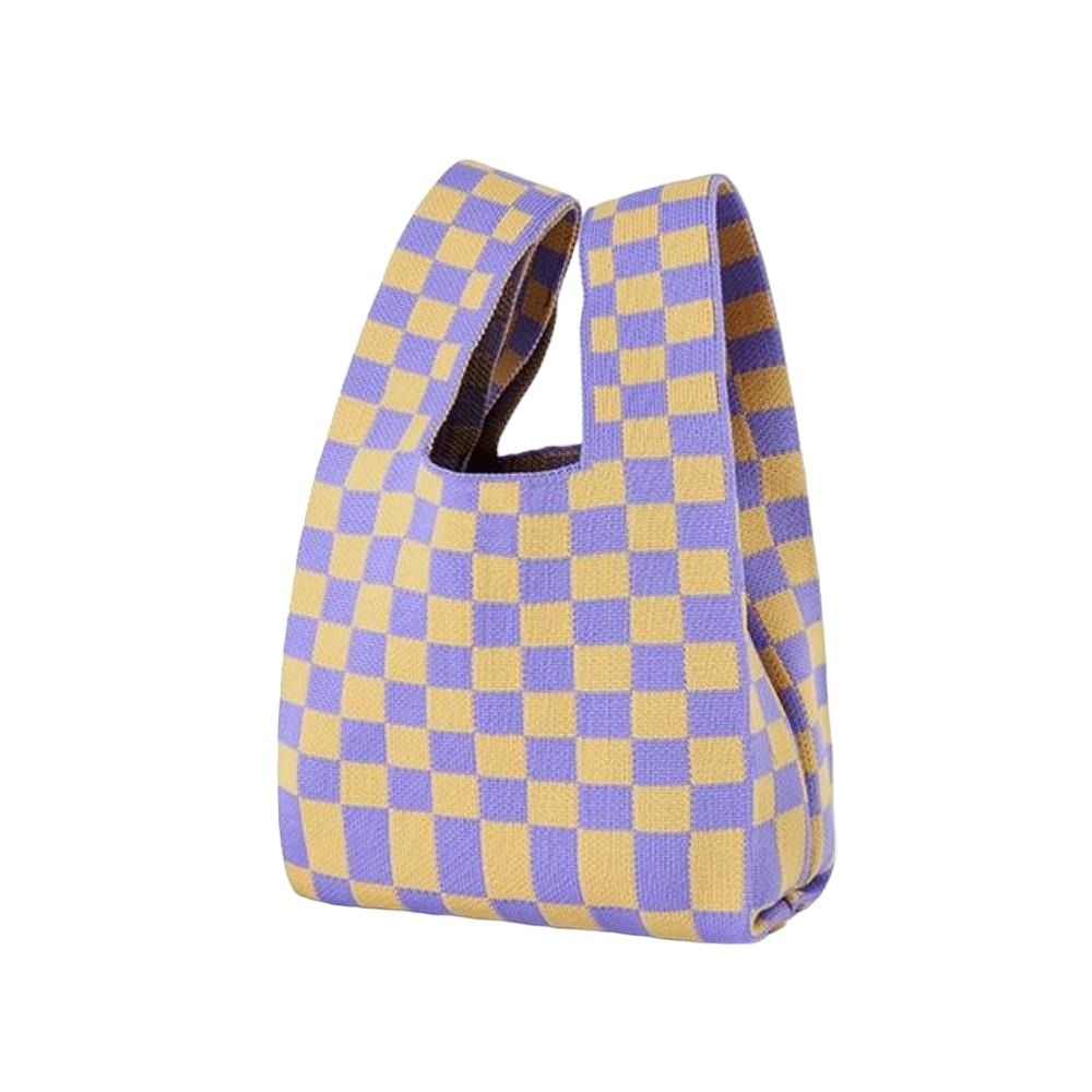 여성 여름 패션 아이템 손목 가방 체크 여성용 토트백 심플 대학생 간편한