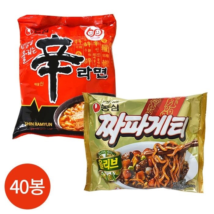 (농심) 농심 반반세트 신라면+짜파게티 40봉세트