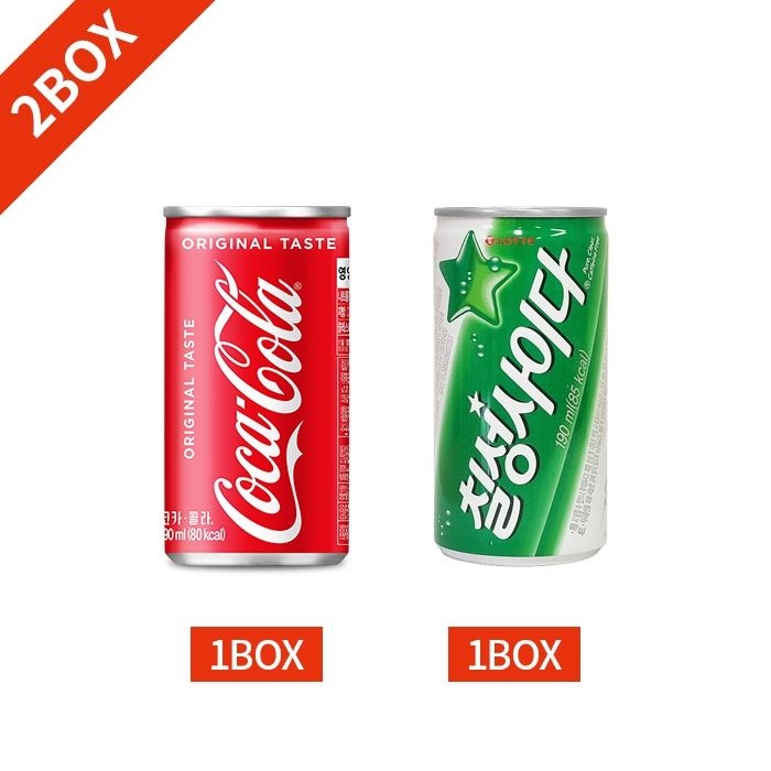 (탄산음료) 코카콜라+칠성사이다 190mLx30캔x2박스