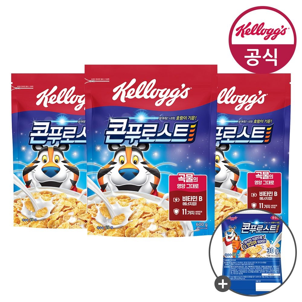 [켈로그][딜크릿] 켈로그 시리얼 콘푸로스트 600g x 3개 + 증정 30g 외 BEST 특가 구성 : 롯데ON