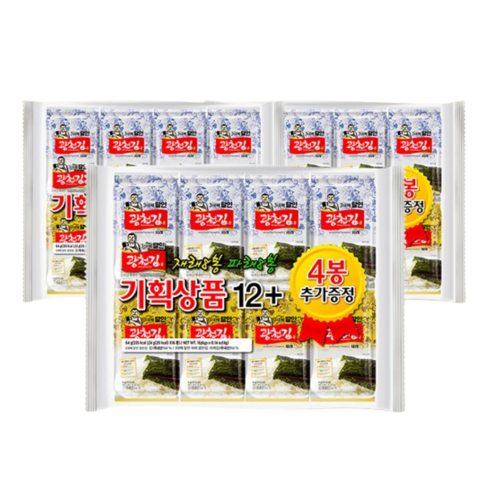 [광천김] 3대째 달인 혼합도시락김 (재래김+파래김) 4g, 48개 [원산지:국산(충청남도 홍성군)]