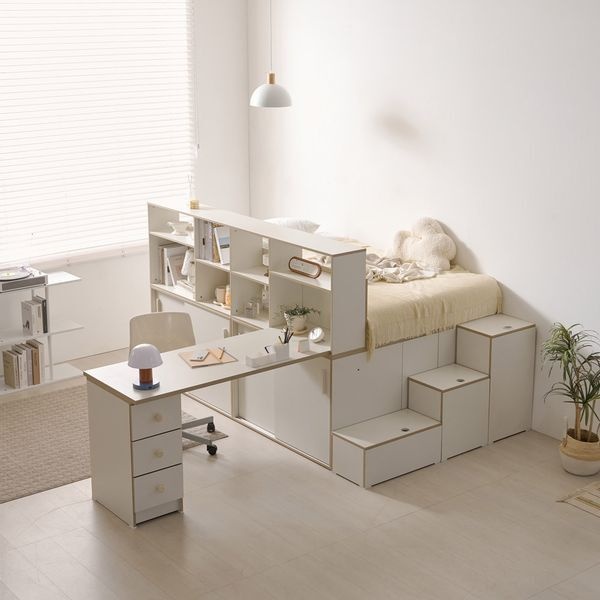 [교보문고] 히트가구 C31333 파티션 벙커 빅수납침대SS 1500 책상세트 A