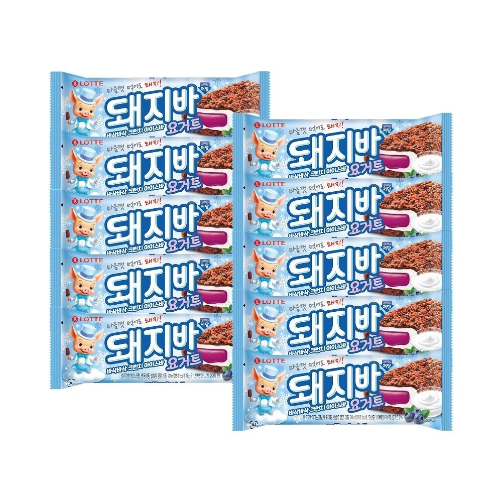 [롯데백화점] 롯데웰푸드 돼지바 요거트 저당 70mlx10
