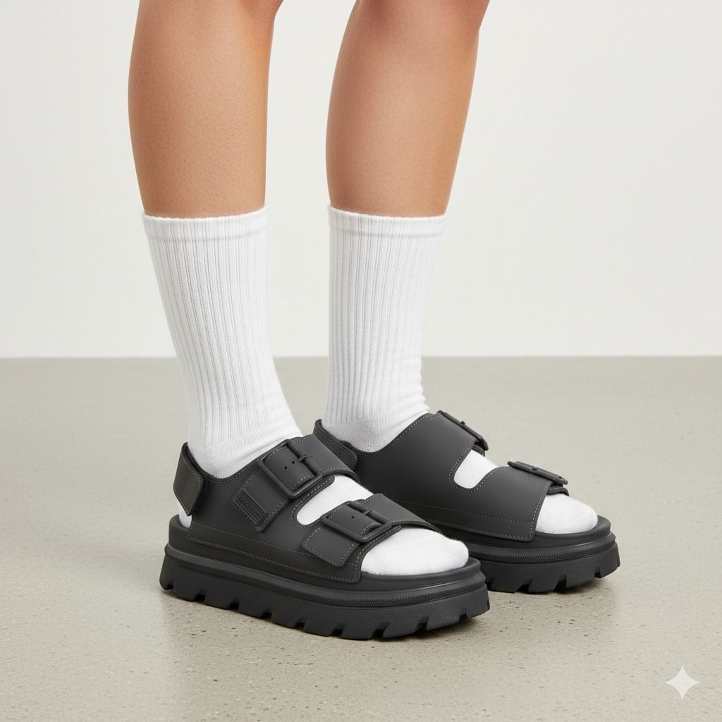 헌터 [WOMEN] 라이트 알개폼 버클 플랫폼 샌들 - 그레이 HCWK008FDZGRY L7K3