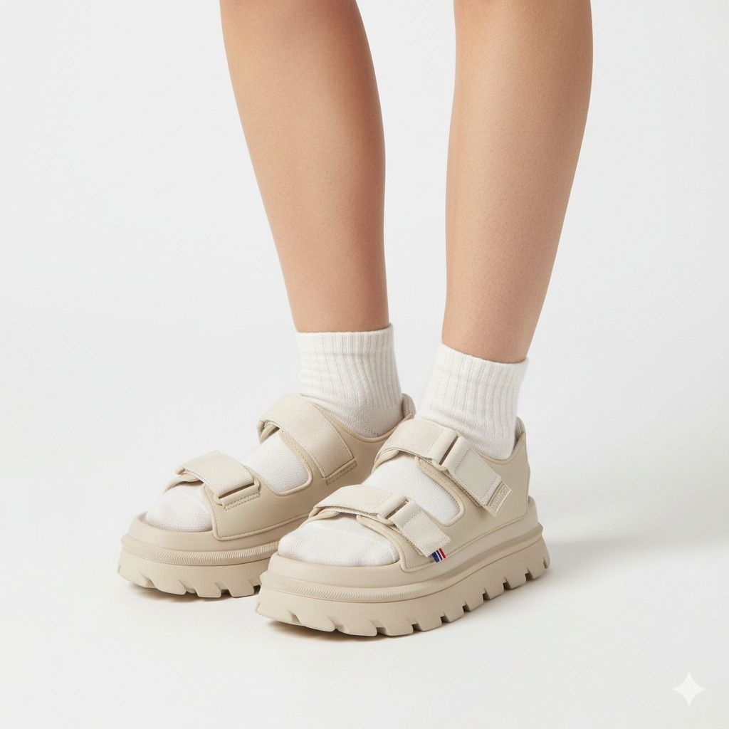 헌터 [WOMEN] 라이트 알개폼 웨빙 플랫폼 샌들 - 캐스트 HCWK007FDZCAS L7K3