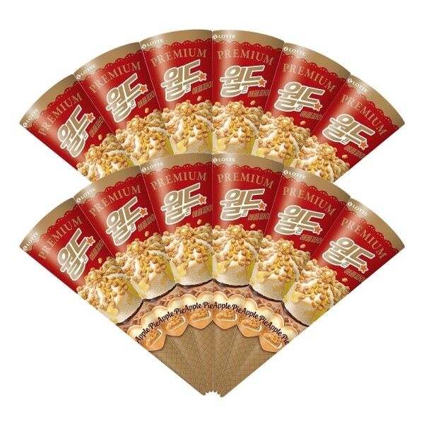 롯데웰푸드 [롯데웰푸드] 월드콘 북중미 이벤트 프리미엄 월드콘 애플파이 160mlx12